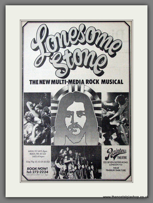 Lonesome Stone Rock Musical. Original Advert 1973 (ref AD12665)