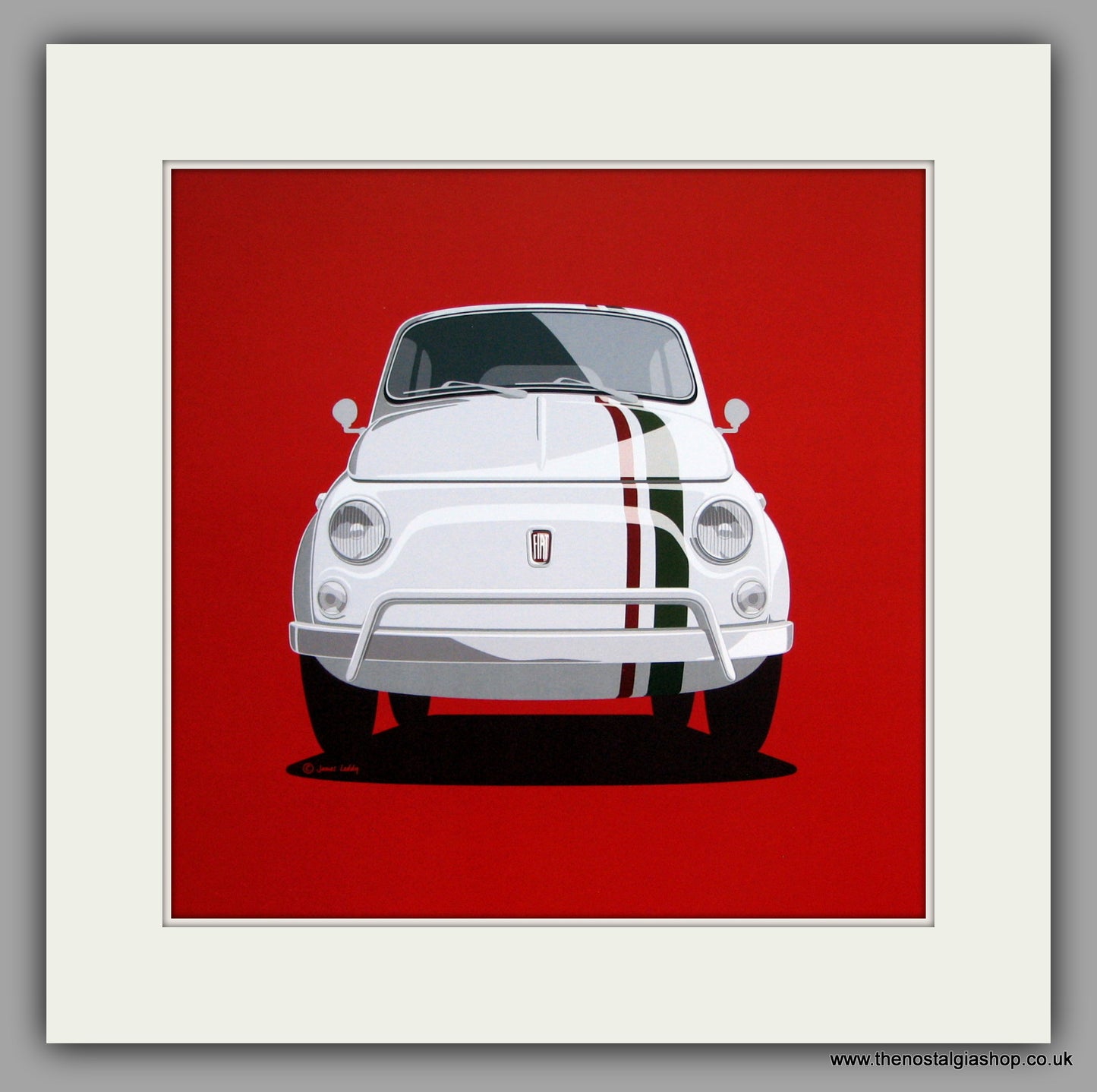 Fiat 500. Mounted Print.