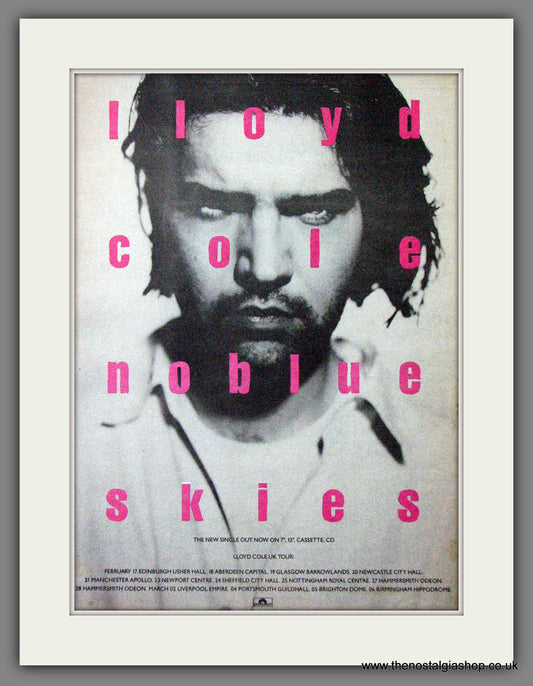 Lloyd Cole No Blue Skies. Original Advert 1990 (ref AD12672)