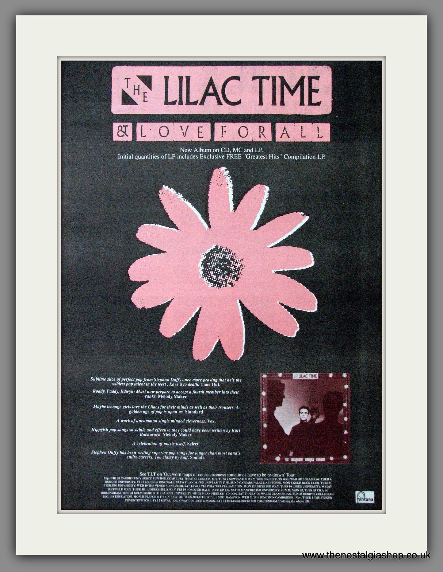 Lilac Time (The) Love For All. Original Advert 1990 (ref AD12676)