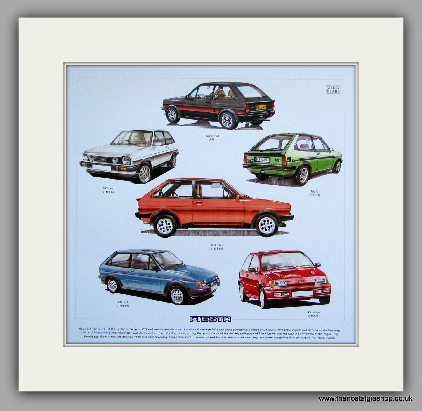 Ford Fiesta. Mounted Car Print