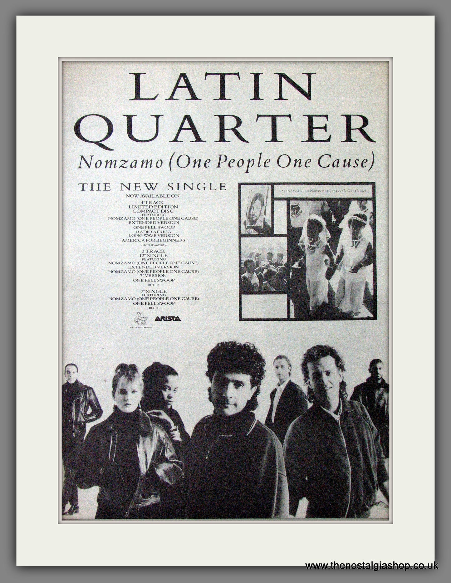 Latin Quarter Nomzamo. Original Advert 1987 (ref AD12682)