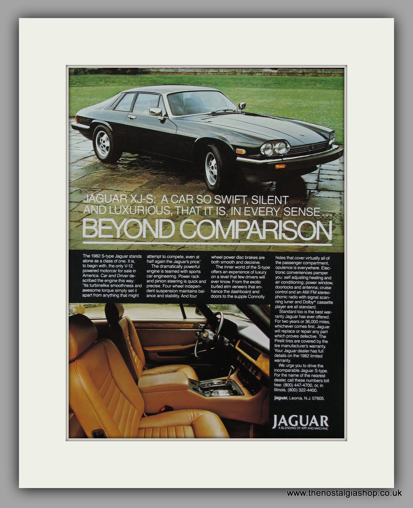 Jaguar XJ-S 1982. Vintage Advert (ref AD7715)