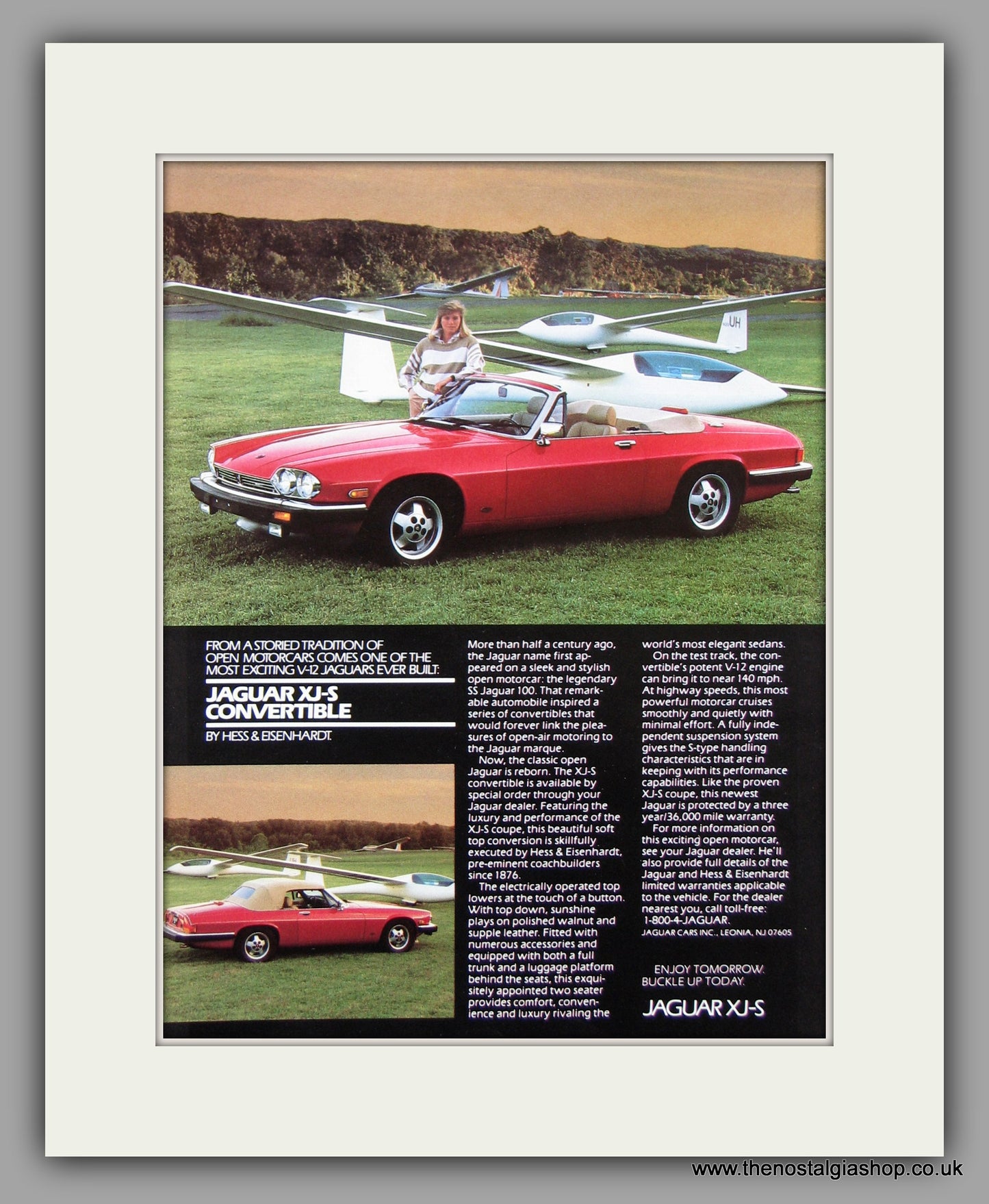 Jaguar XJ-S Convertible 1986. Vintage Advert (ref AD7716)