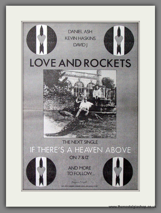 Love And Rockets If There's A Heaven Above. Original Advert 1985 (ref AD12709)