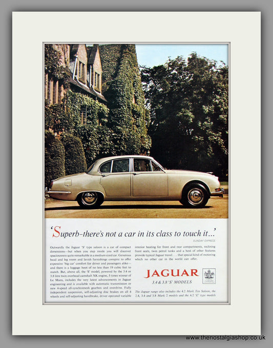 Jaguar S 3.4 & 3.8. 1966. Original Vintage Advert (ref AD7729)