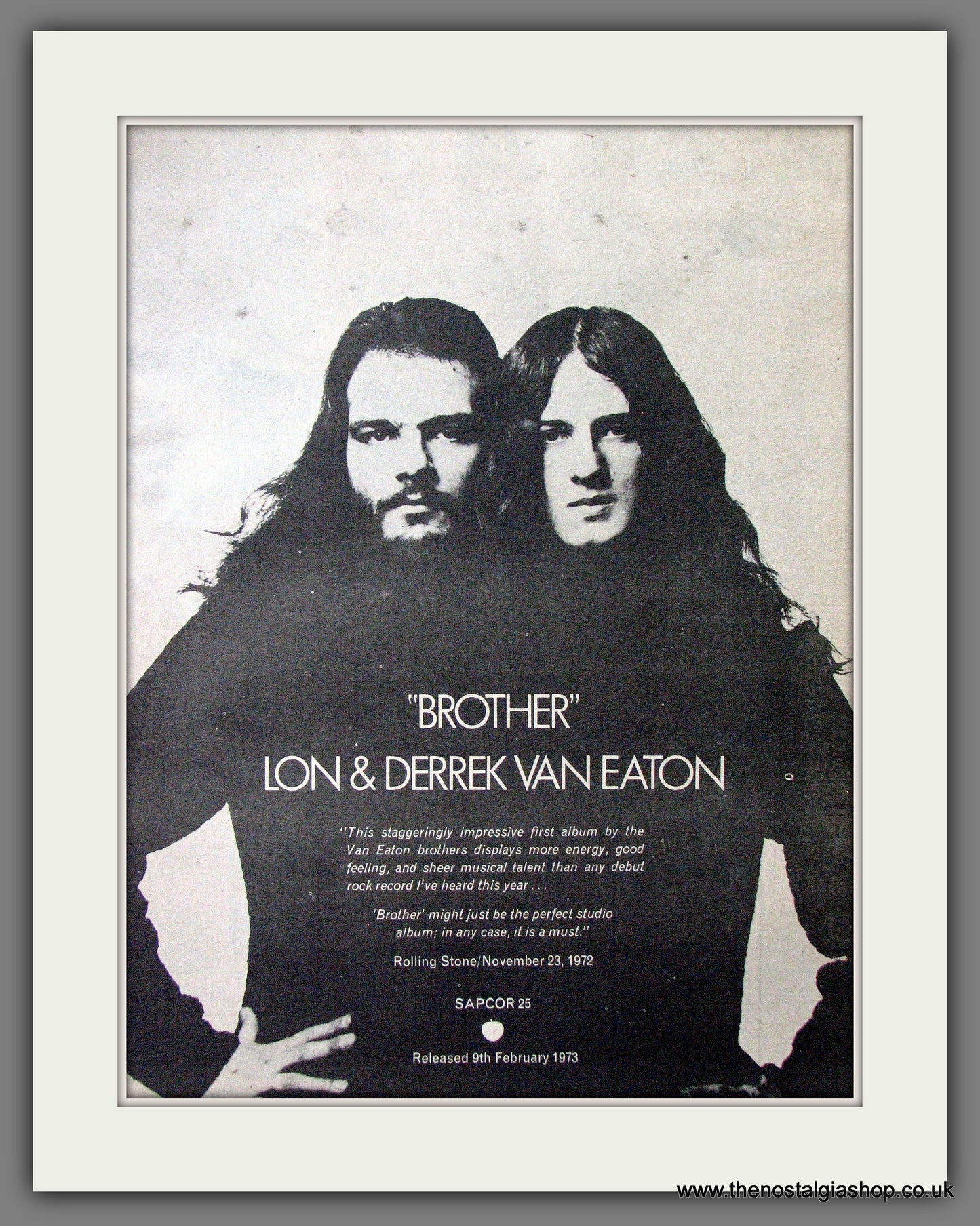 Lon & Derrek Van Eaton Brother. Original Advert 1973 (ref AD12735)