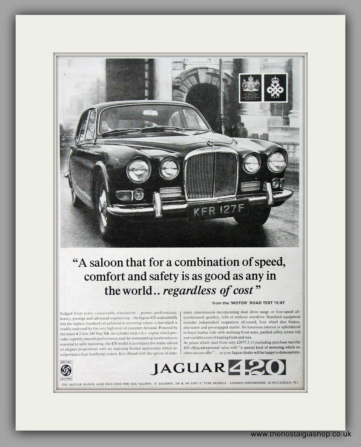 Jaguar 420. 1968. Original Vintage Advert (ref AD7754)