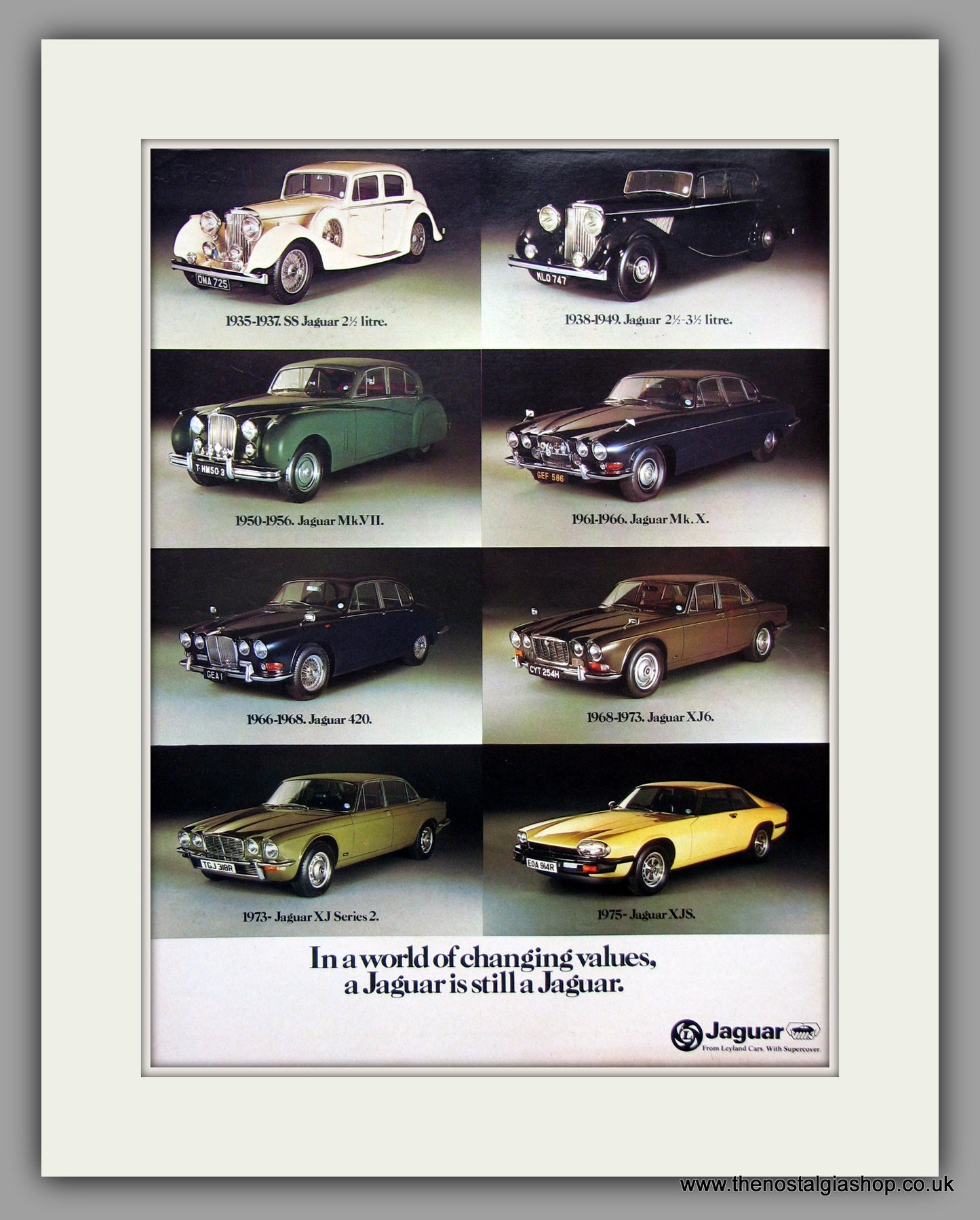 Jaguar Vehicle Range. 1935 - 1977. Original Vintage Advert (ref AD7757)