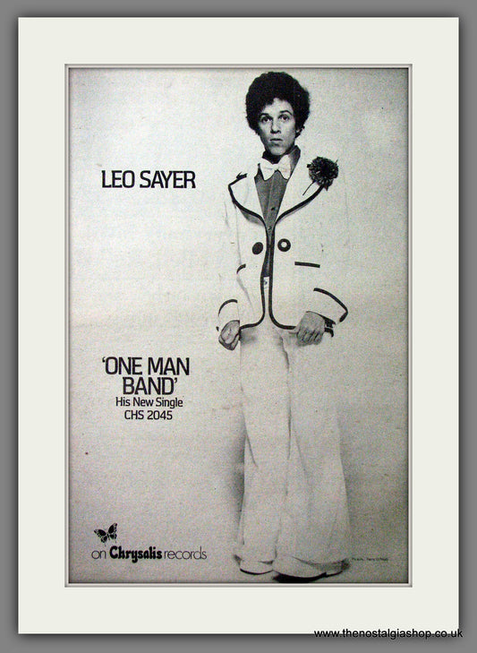 Leo Sayer One Man Band. Original Advert 1974 (ref AD12745)