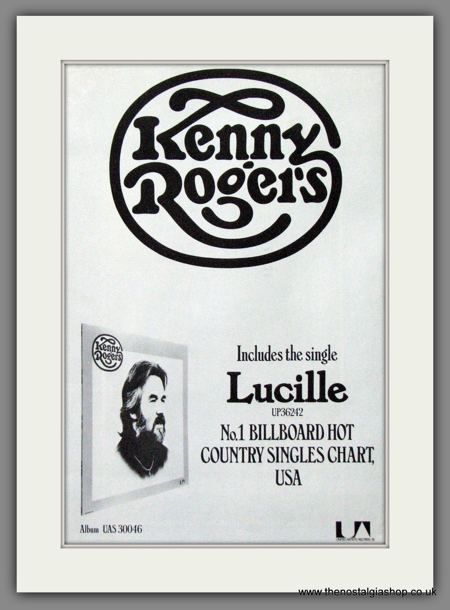 Kenny Rogers. Lucille. 1977 Original Advert (ref AD55089)