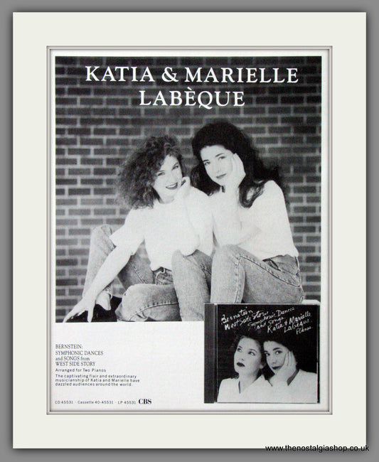 Katia & Marielle Labeque. Bernstein. 1989 Original Advert (ref AD55123)