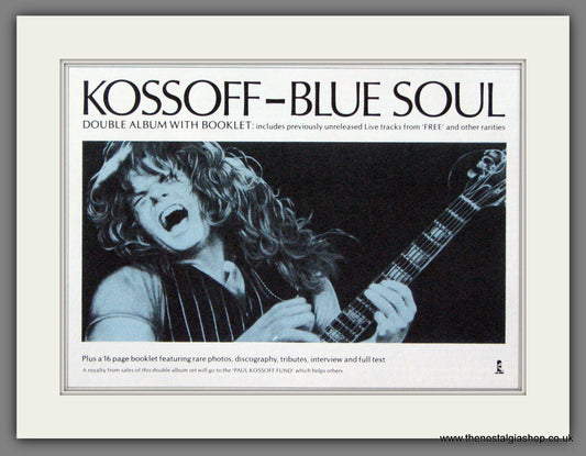 Kossoff. Blue Soul. 1986 Original Advert (ref AD55133)