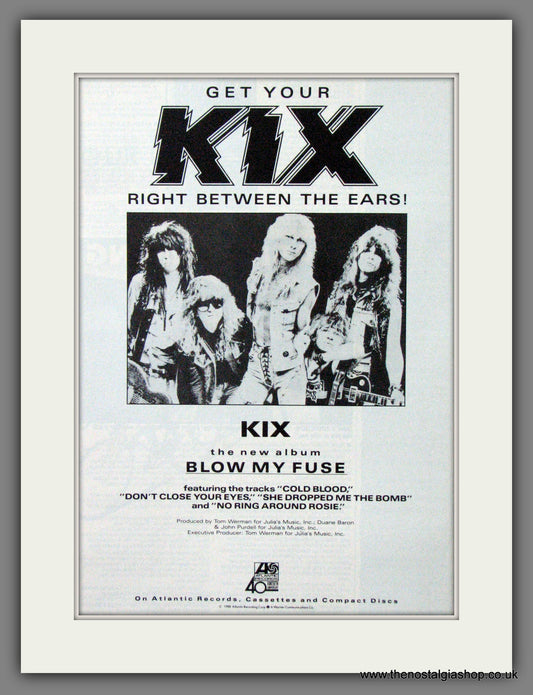 Kix. Blow My Fuse. 1988 Original Advert (ref AD55135)