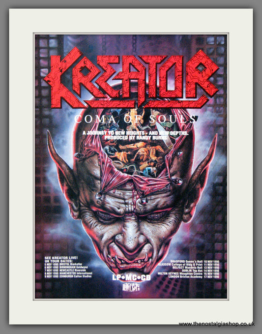 Kreator. Coma Of Souls. 1990 Original Advert (ref AD55142)