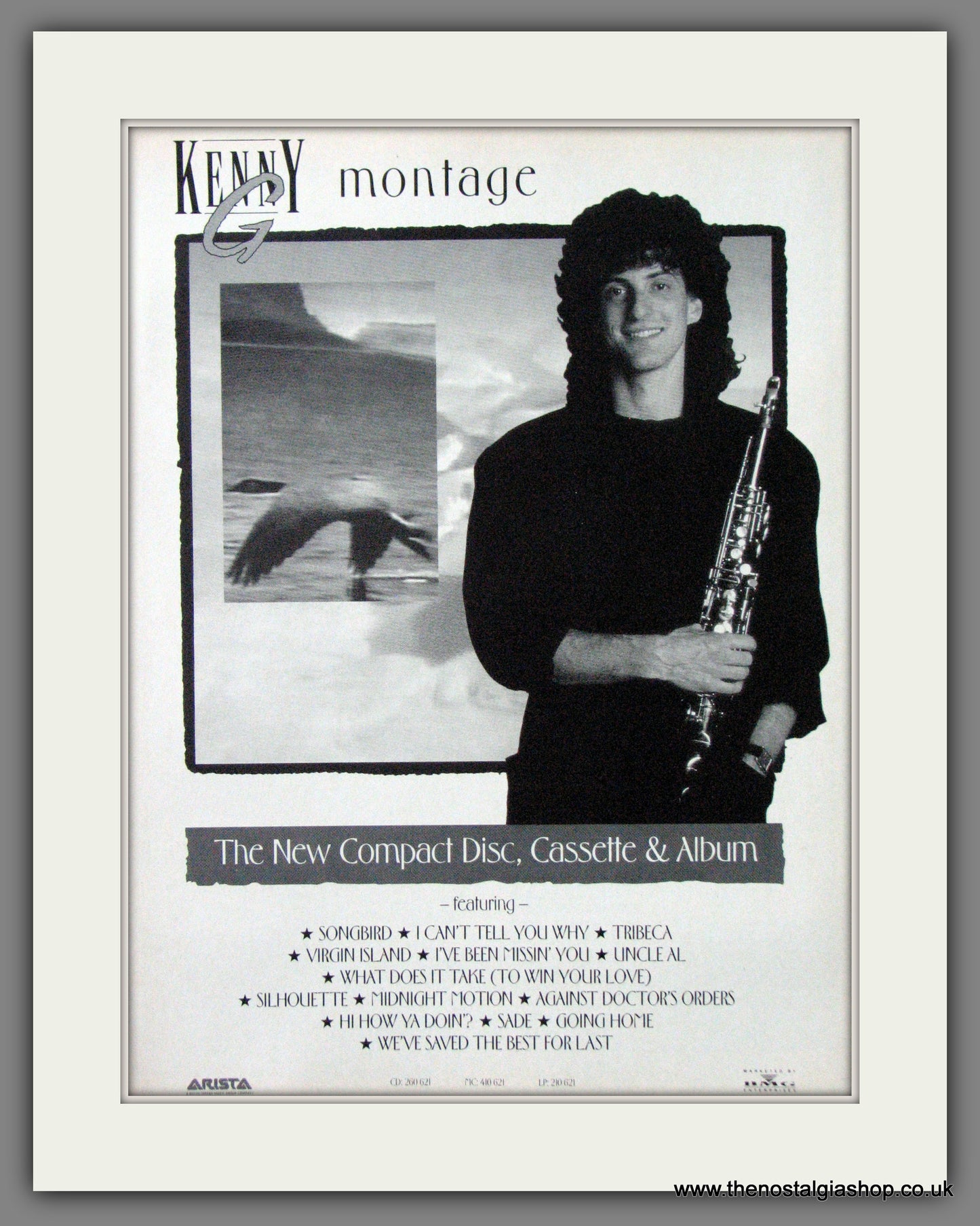 Kenny G. Montage. 1990 Original Advert (ref AD55145)