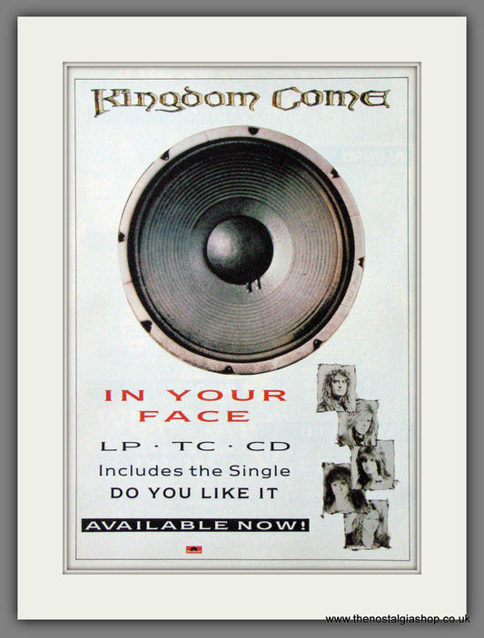 Kingdom Come. In Your Face. 1989 Original Advert (ref AD55156)