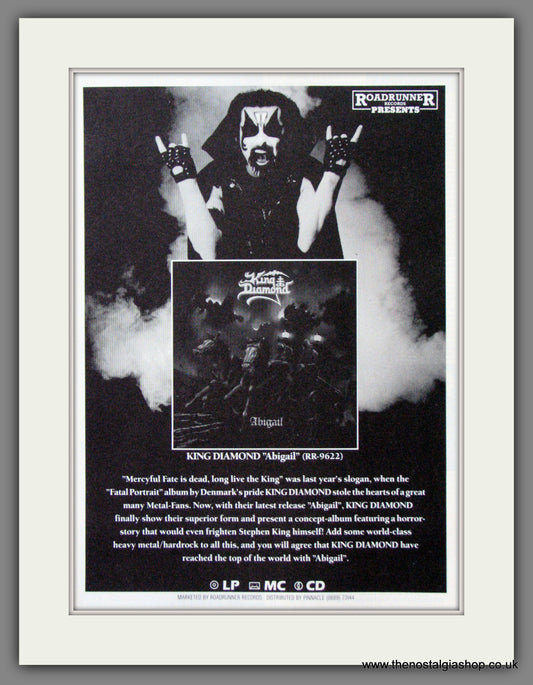 King Diamond. Abigail. 1987 Original Advert (ref AD55161)