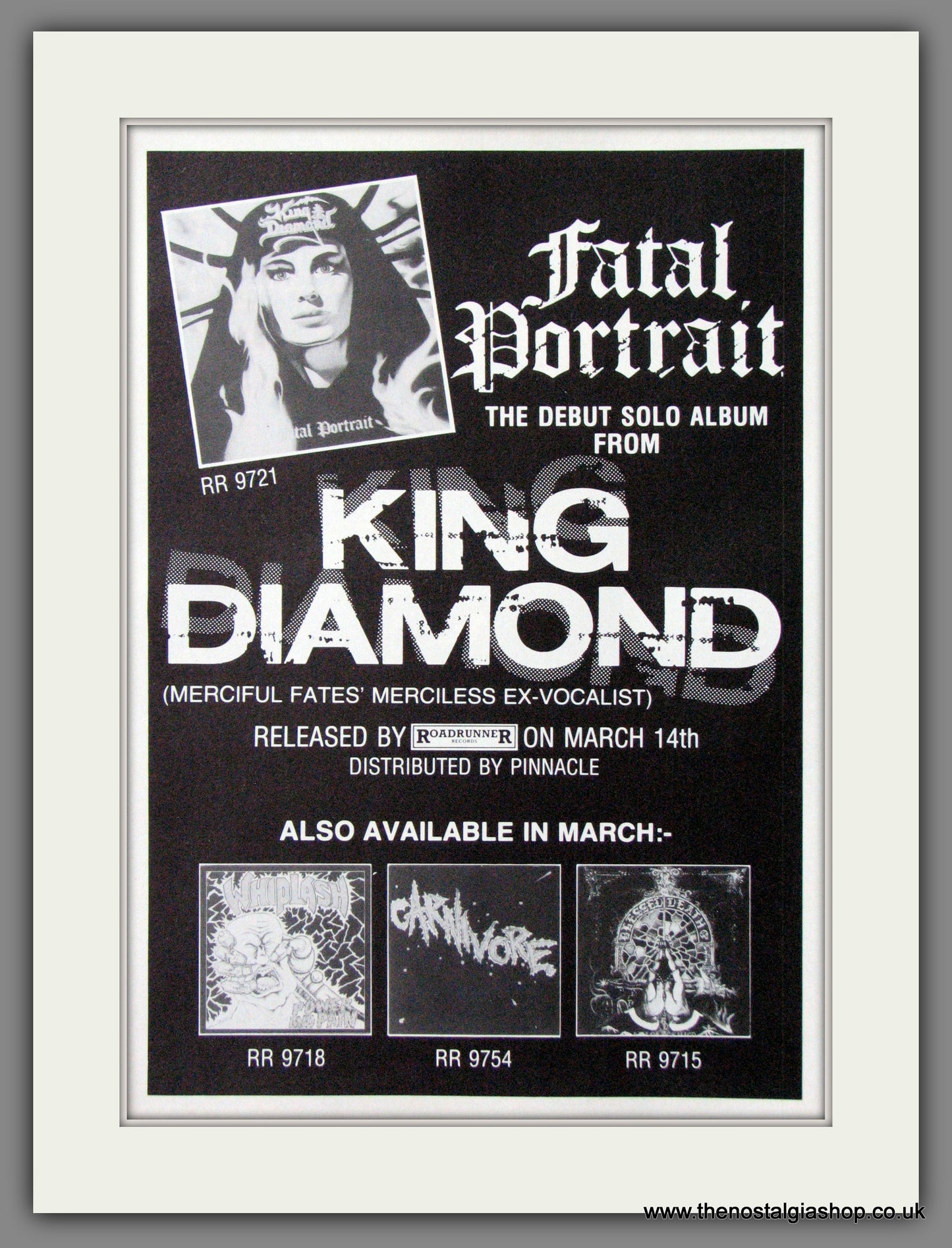 King Diamond. Fatal Portrait. Debut Album. 1986 Original Advert (ref AD55163)