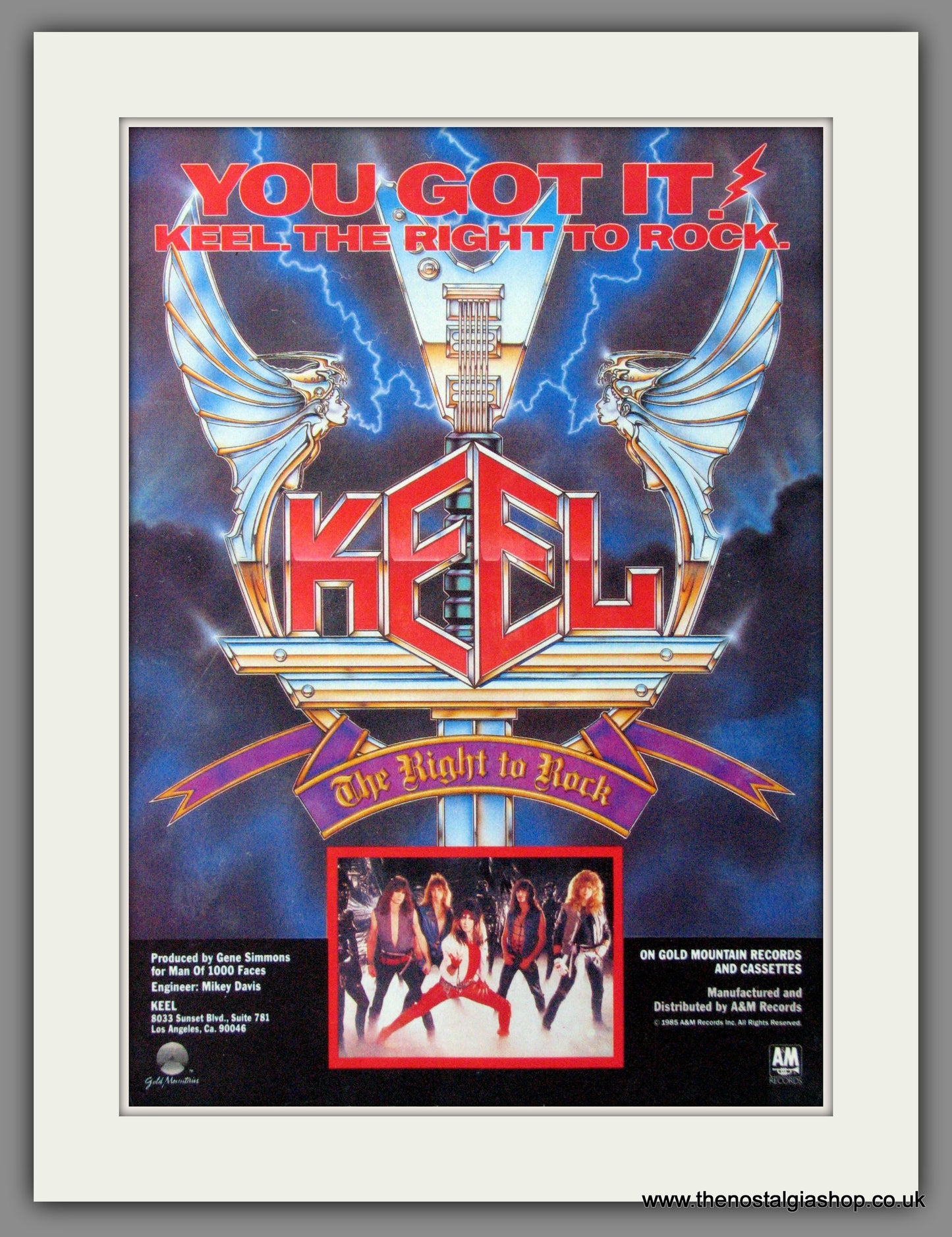 Keel. The Right To Rock. 1985 Original Advert (ref Ad55168) – The 