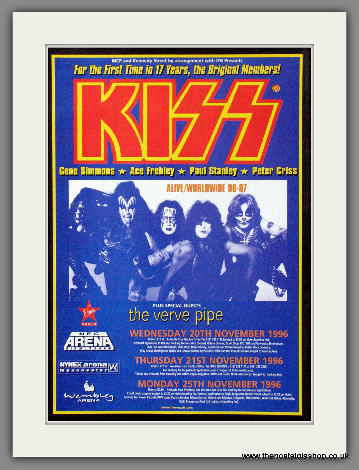 Kiss. UK Arena Tour. 1996 Original Advert (ref AD55104)