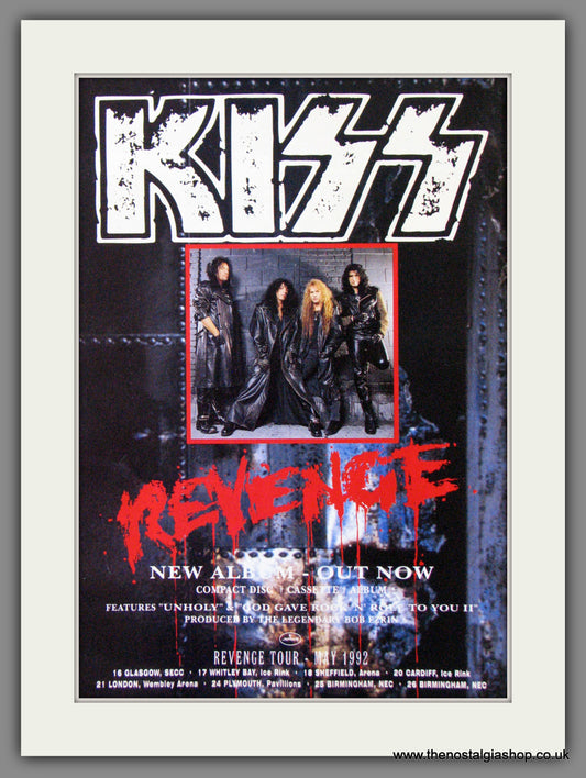 Kiss. Revenge. UK Tour. 1992 Original Advert (ref AD55105)