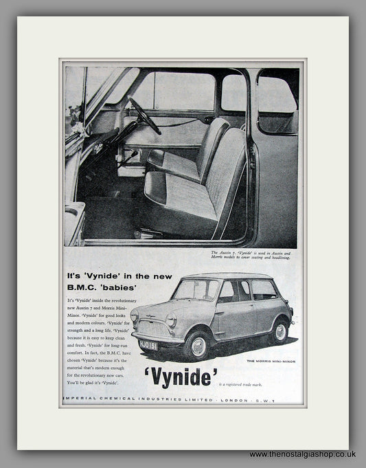 Austin 7 Vynide Used In Austin & Morris Models 1959. Original Vintage Advert (ref AD7836)