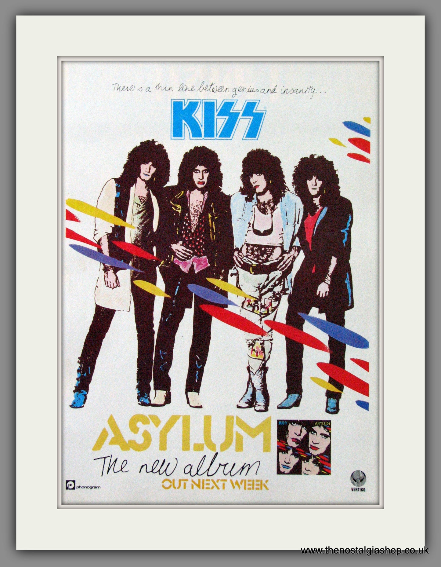 Kiss. Asylum. 1985 Original Advert (ref AD55111)