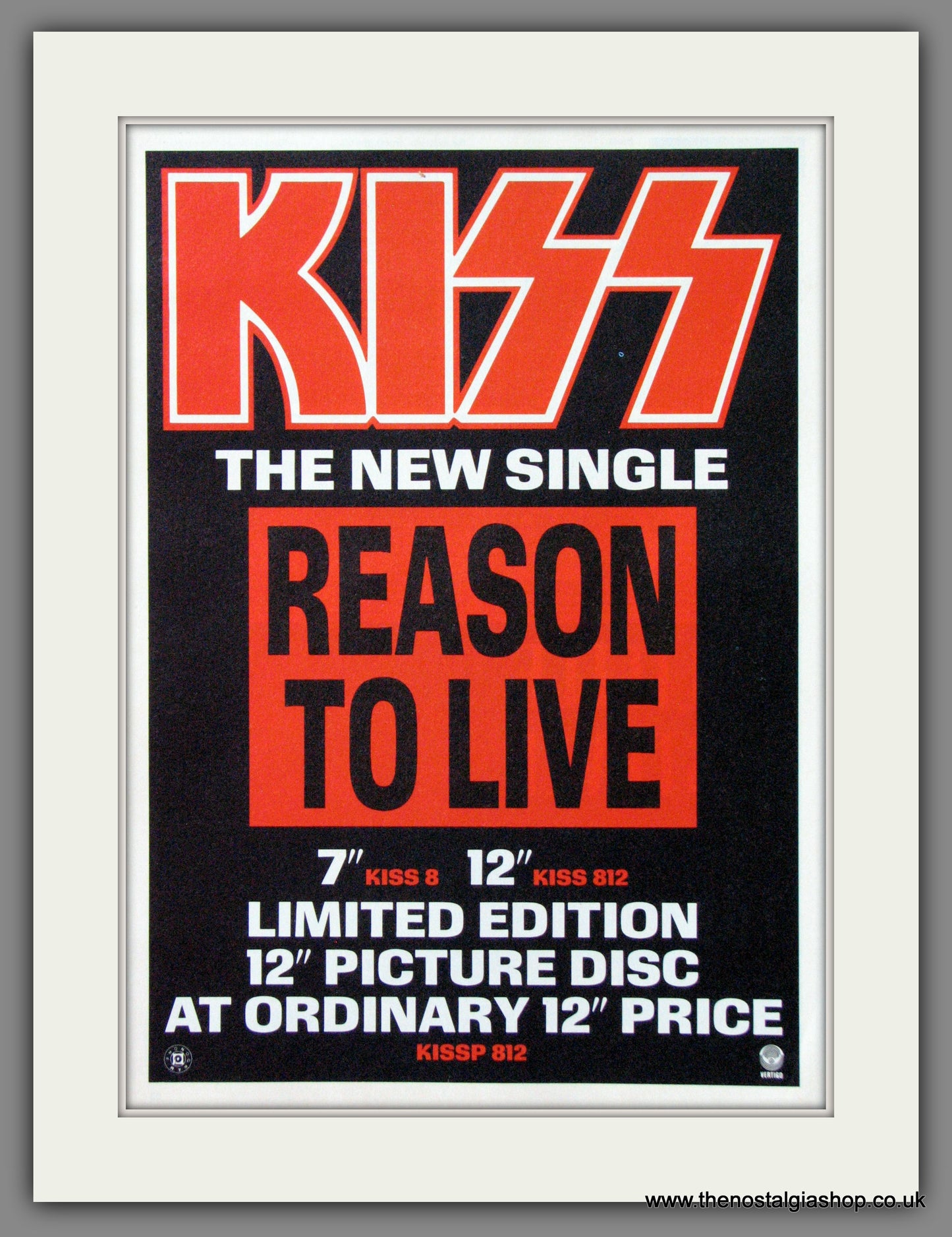 Kiss. Reason To Live. 1987 Original Advert (ref AD55114)