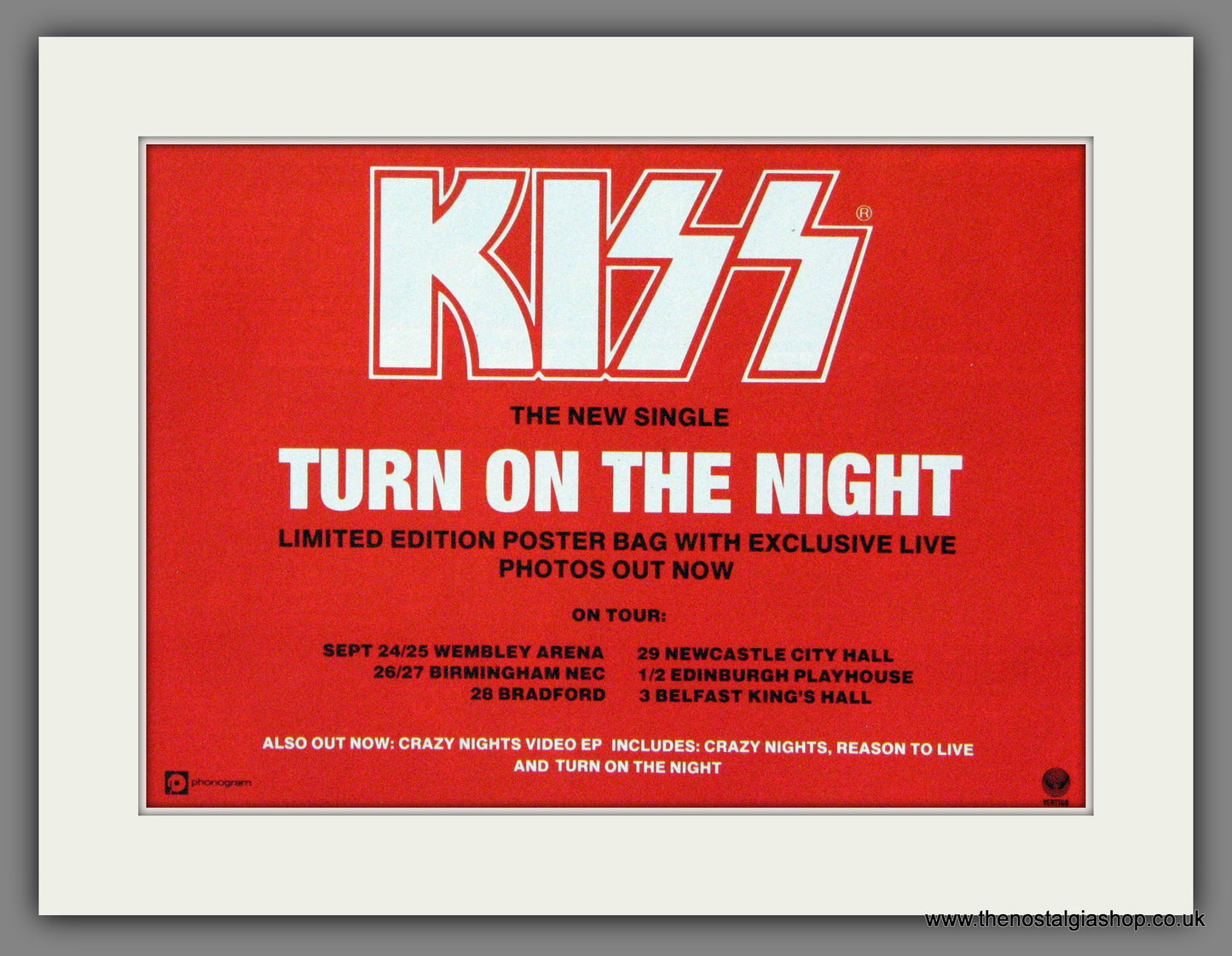 Kiss. Turn On The Night. 1988 Original Advert (ref AD55116)