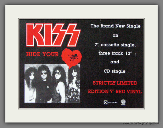 Kiss. Hide Your Heart. 1989 Original Advert (ref AD55117)