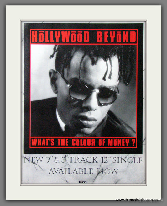 Hollywood Beyond. What's The Colour Of Money. 1986. Original Advert (ref AD55224)