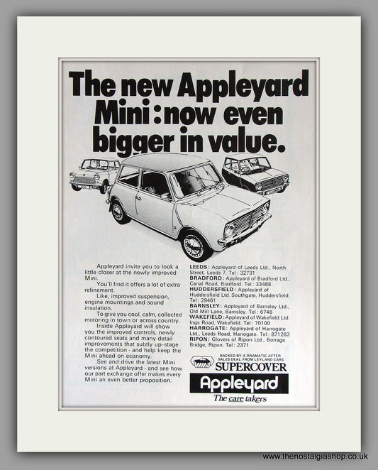 Mini Appleyard Supercover 1976. Original Vintage Advert (ref AD7862)