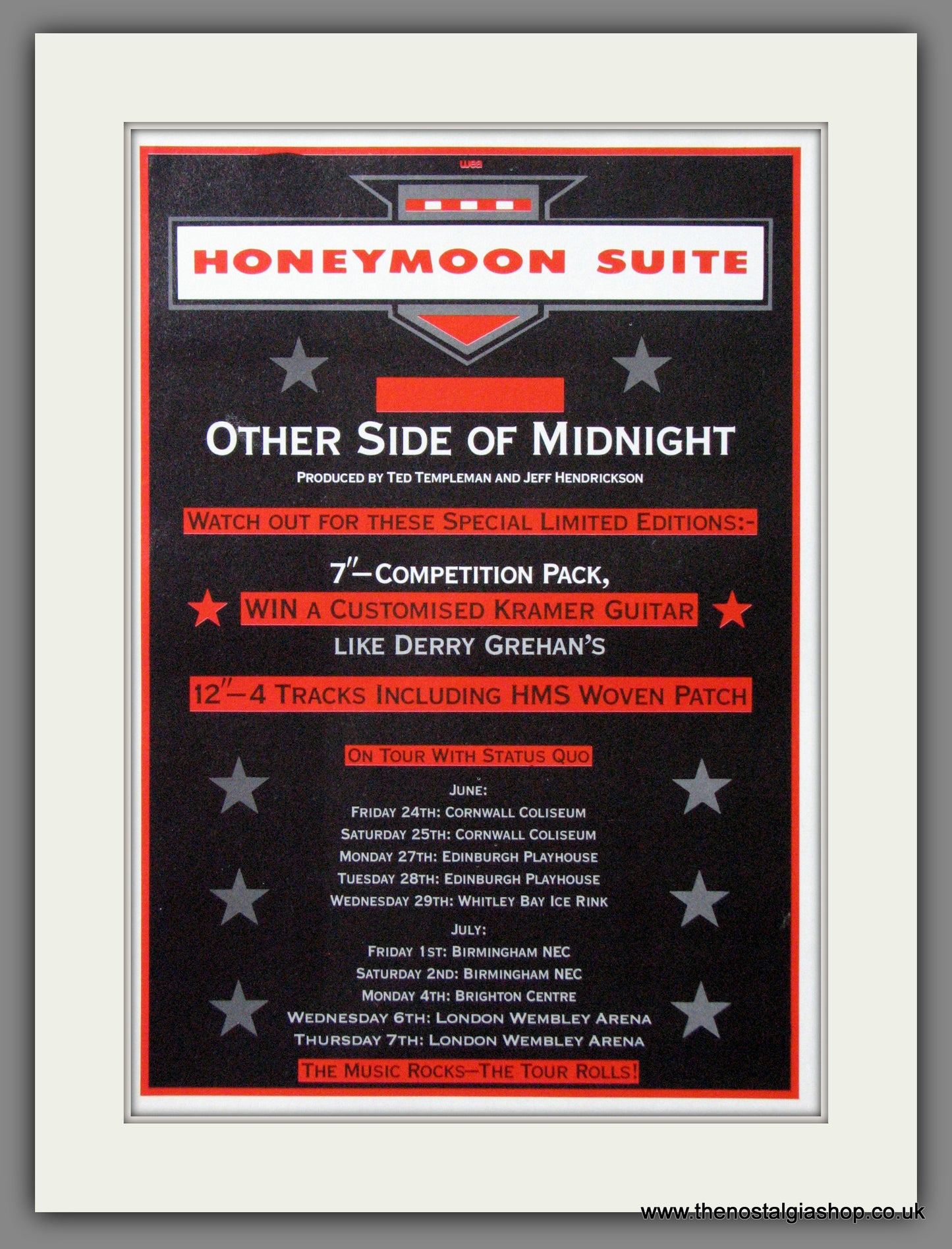 Honeymoon Suite. Other Side Of Midnight. 1988. Original Advert (ref AD55229)