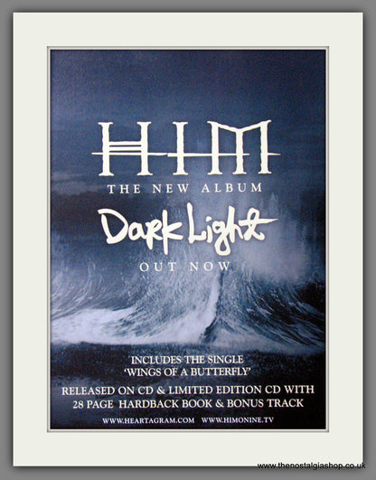 Him. Dark Light. UK Tour Dates. 2005. Original Double Advert (ref AD55233)