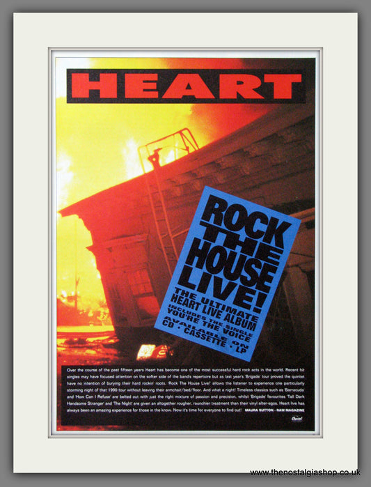 Heart. Rock The House Live. 1991. Original Advert (ref AD55243)