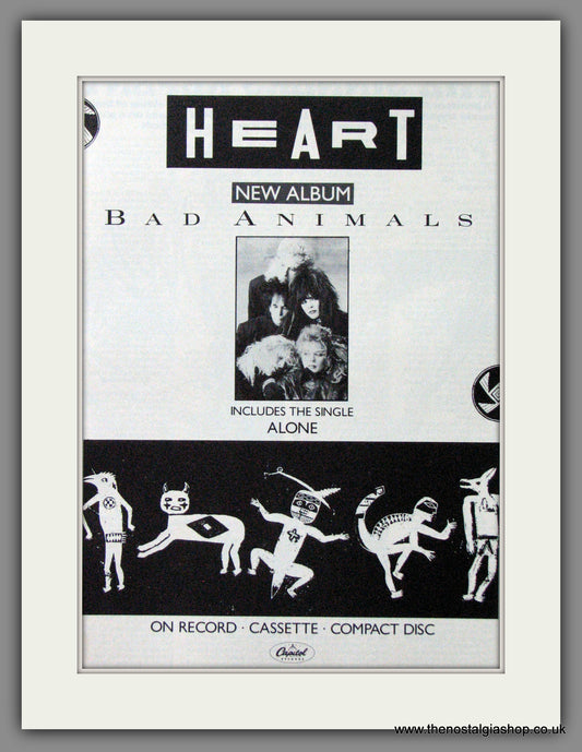 Heart. Bad Animals. 1987. Original Advert (ref AD55247)