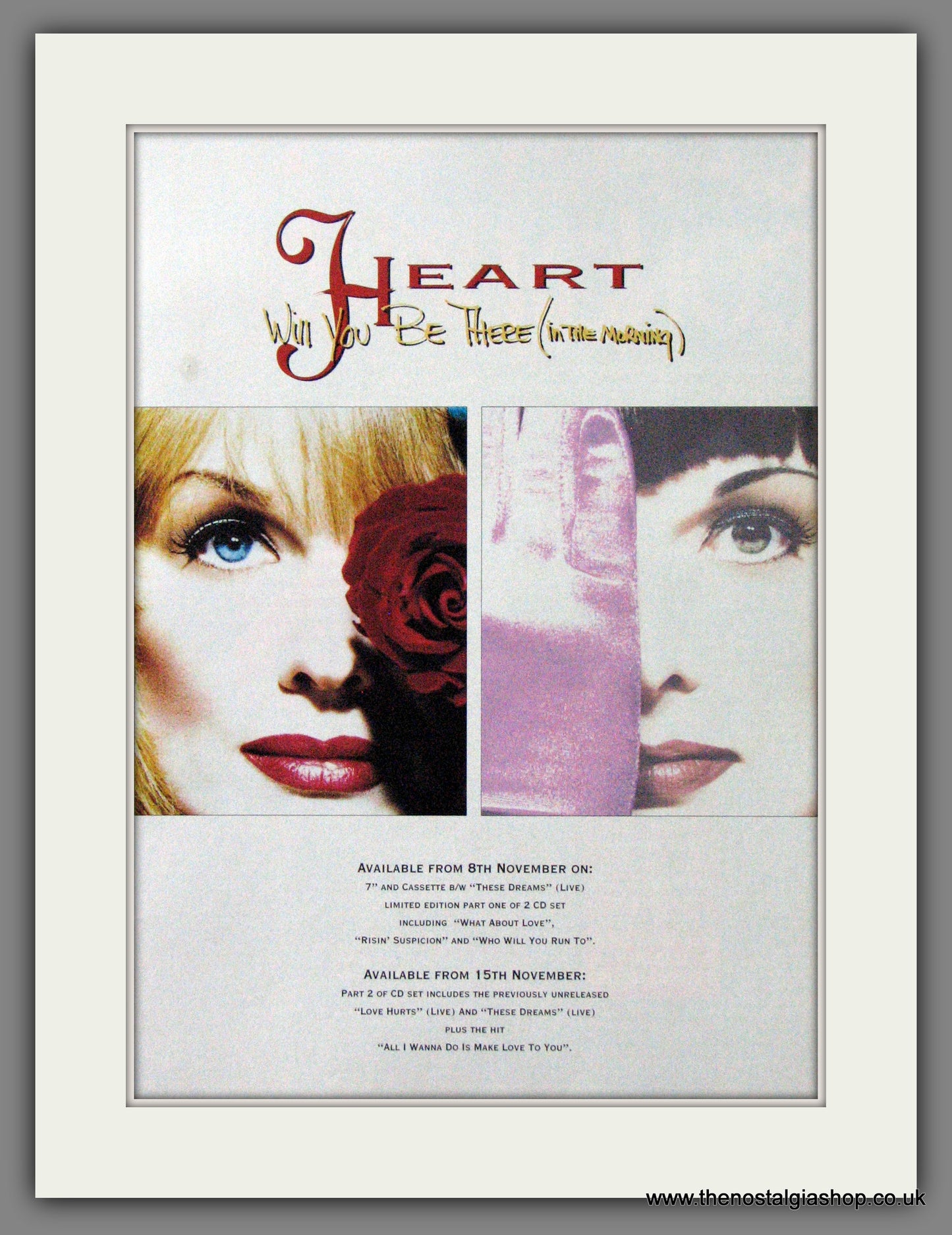 Heart. Will You Be There. 1993. Original Advert (ref AD55248)