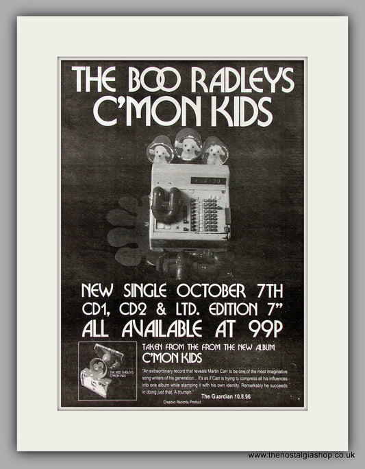 Boo Radleys C'Mon Kids. Original Vintage Advert 1996 (ref AD10241)