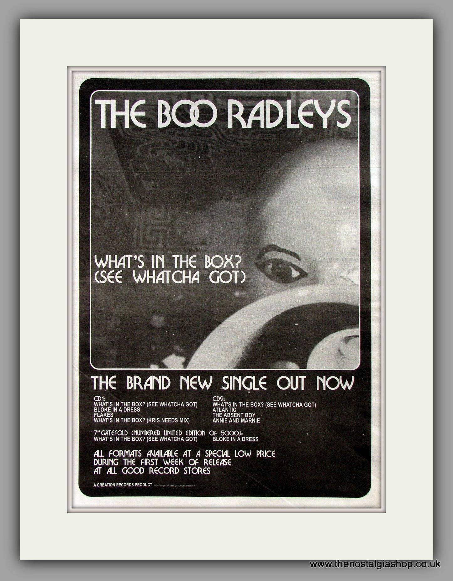 Boo Radleys What's In The Box. Original Vintage Advert 1996 (ref AD10242)