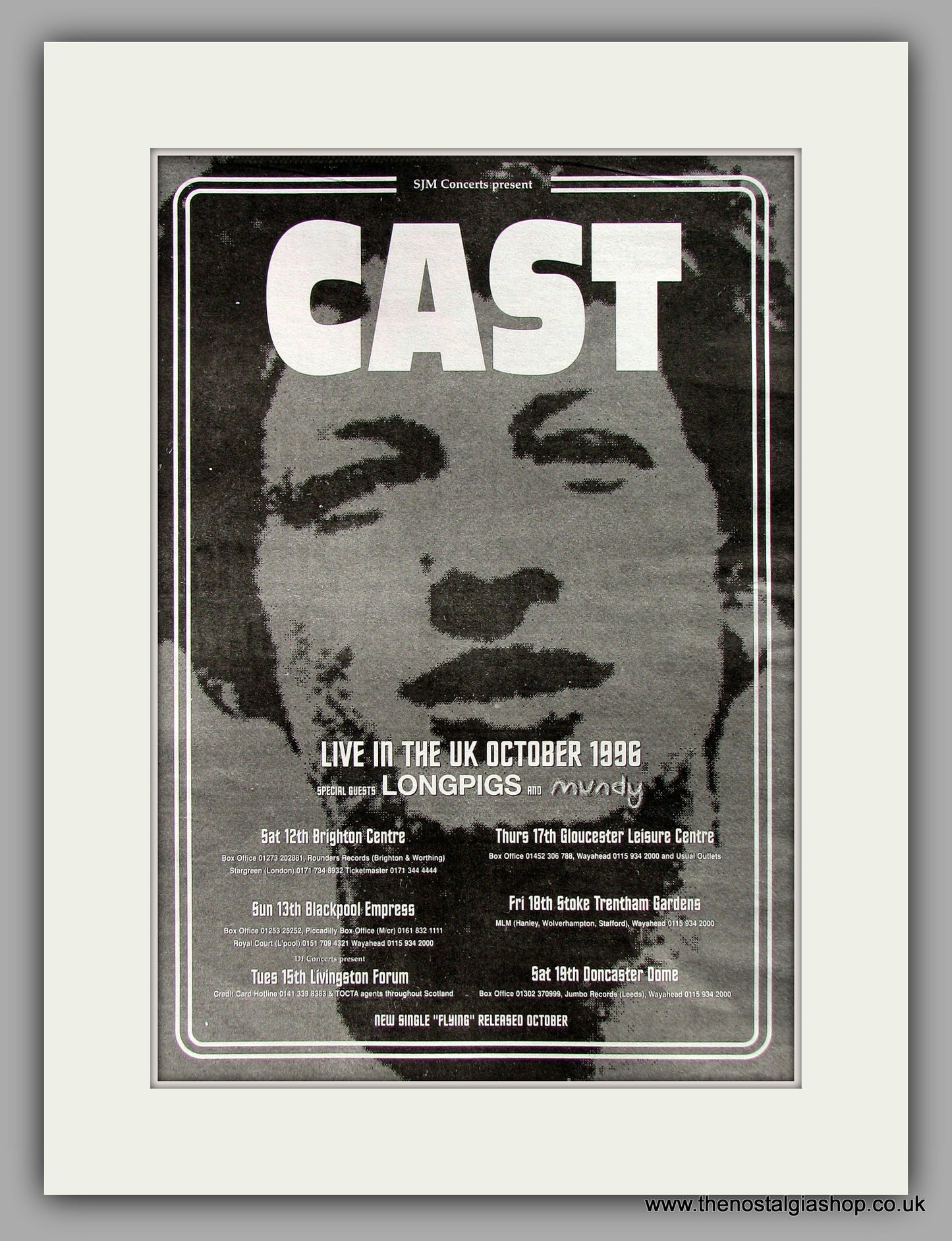 Cast. UK Tour Dates 1996. Original Vintage Advert 1996 (ref AD10247)