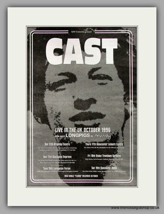 Cast. UK Tour Dates 1996. Original Vintage Advert 1996 (ref AD10247)