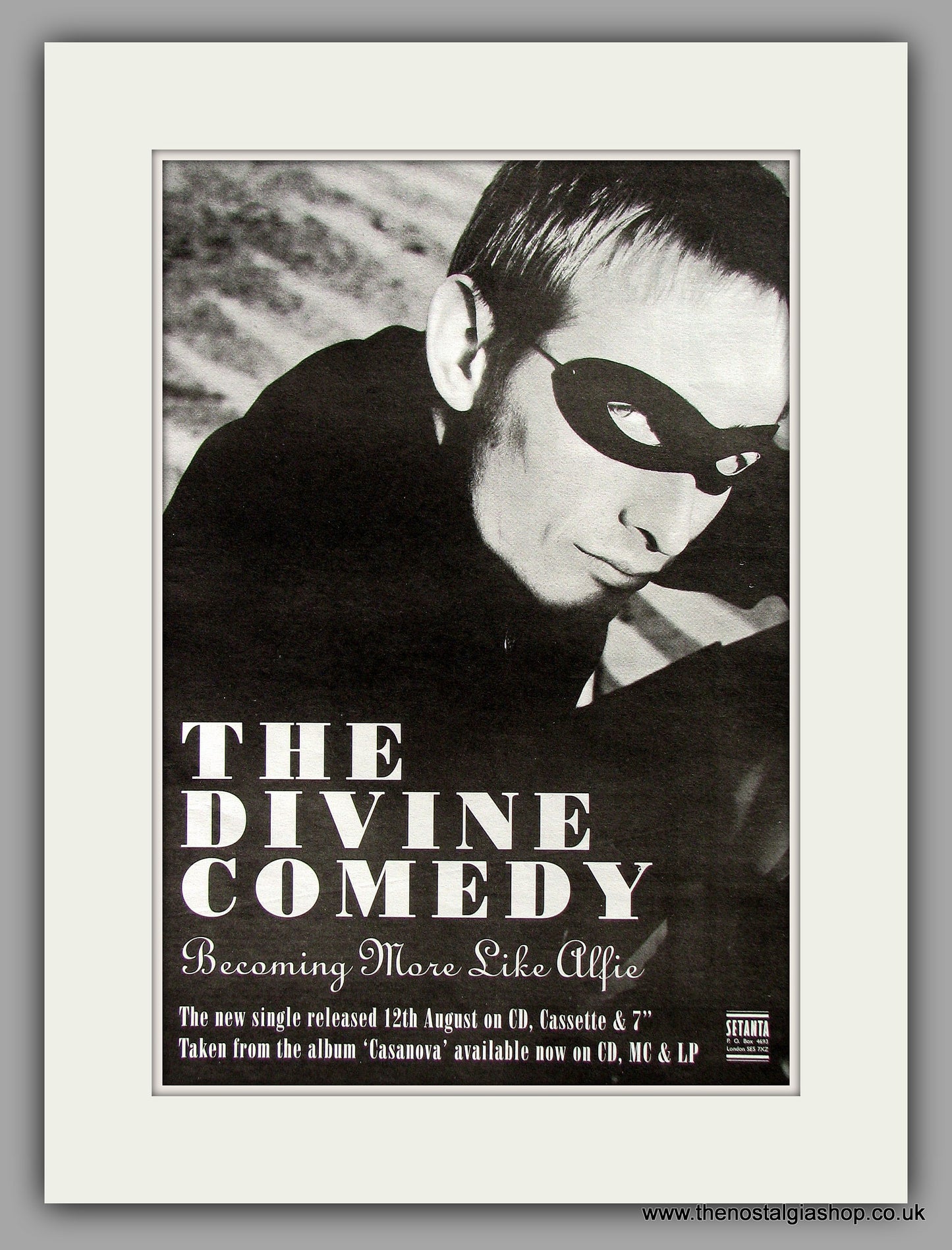 Divine Comedy (The) Becoming More Like Alfie. Original Vintage Advert 1996 (ref AD10261)