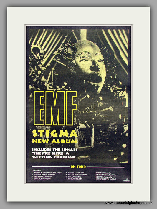 EMF. Stigma, Also UK Tour Dates. Original Vintage Advert 1992 (ref AD10268)