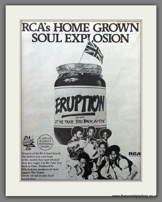 Eruption Let Me Take You Back In Time. Original Advert 1975 (ref AD12764)