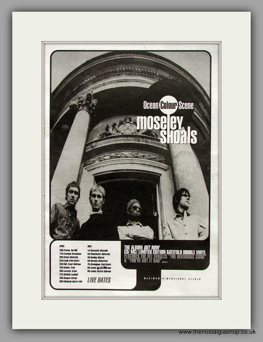 Ocean Colour Scene. Moseley Shoals, Also UK Tour Dates. Original Vintage Advert 1996 (ref AD10295)