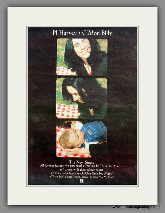 P J Harvey. C'Mon Billy. Original Vintage Advert 1995 (ref AD10300)