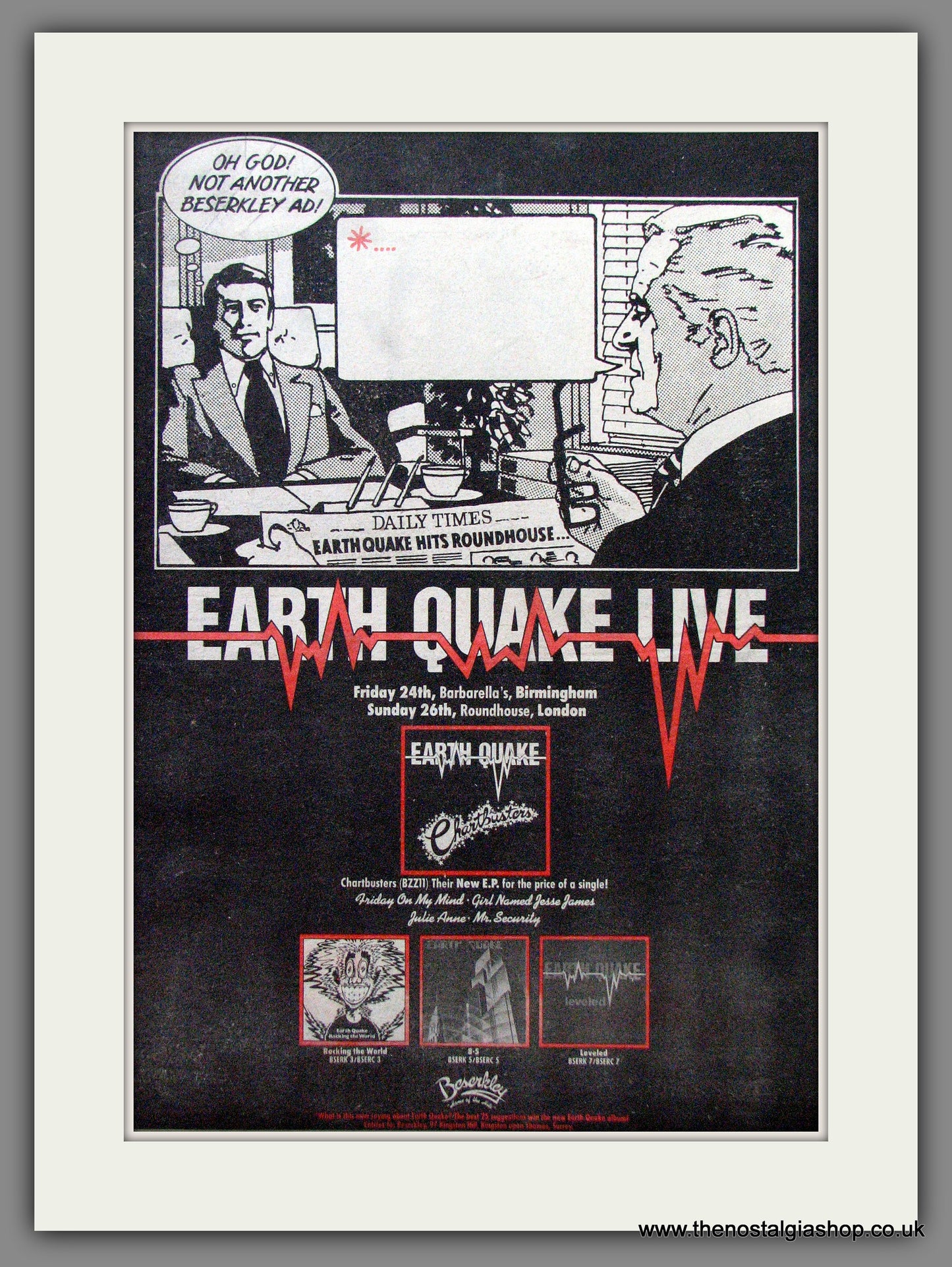 Earth Quake Live. Original Advert 1978 (ref AD12780)