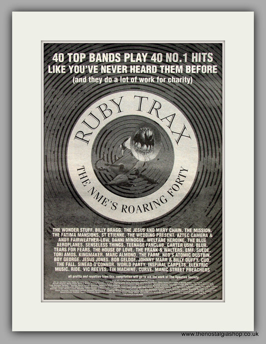 Ruby Trax, The NME's Roaring Forty. Original Vintage Advert 1992 (ref AD10309)