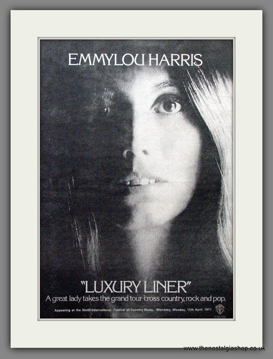 Emmylou Harris Luxury Liner. Original Advert 1977 (ref AD12792)